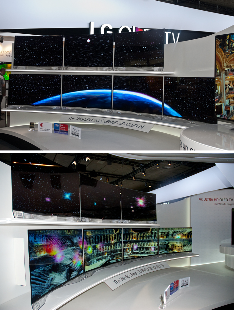 LG -världens första 3D TV med svängd skärm!